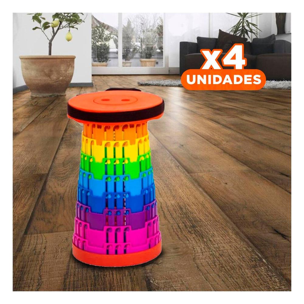 Pack4 Asiento Practico con Seguros y Diseno Plegable para Casa