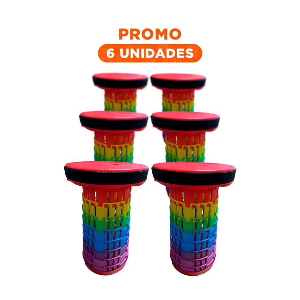 Pack6 Reposera Plegable que Invita al Descanso con 3 Seguros Rojo Multicolor