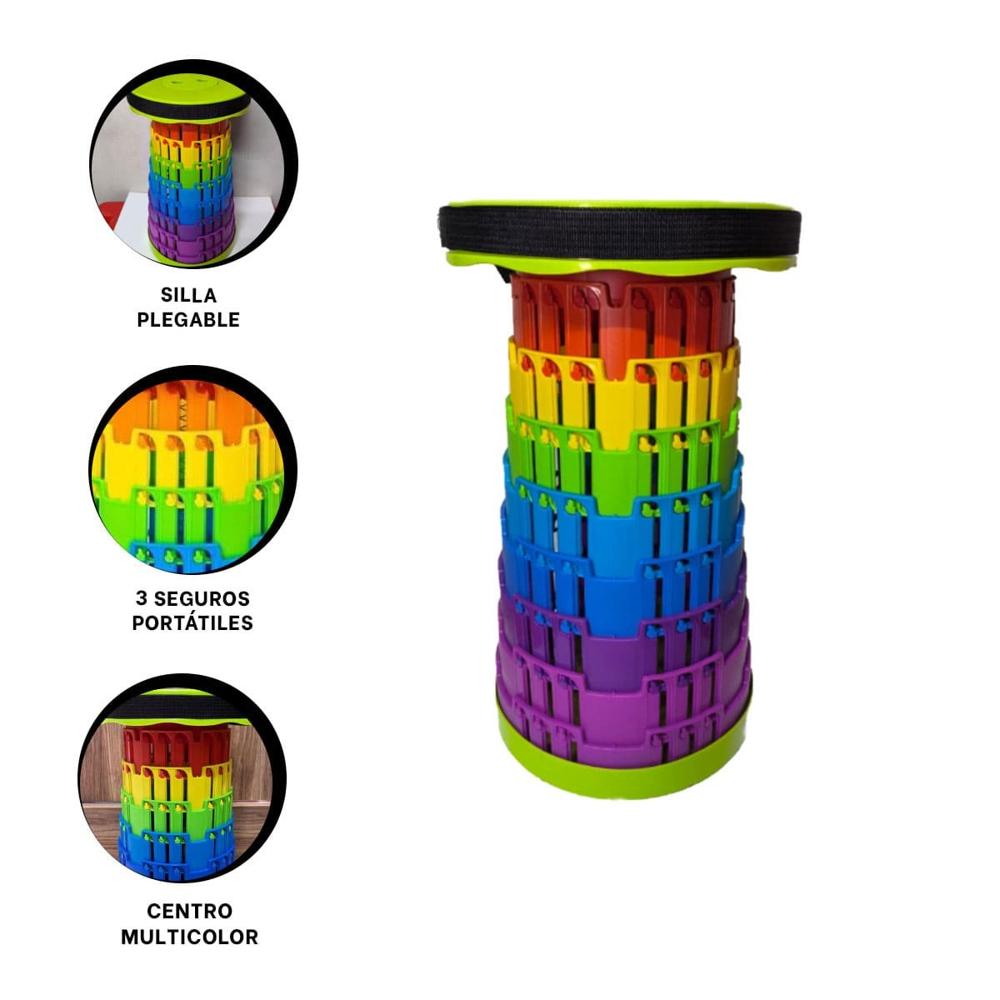 Taburete Portatil con Tres Seguros Plegable para Actividades Cotidianas Y+Ligas Regalo