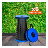 Pack6 Silla funcional 3 seguros portatil tapa azul centro negro para oficina Y+Regalo Sticker