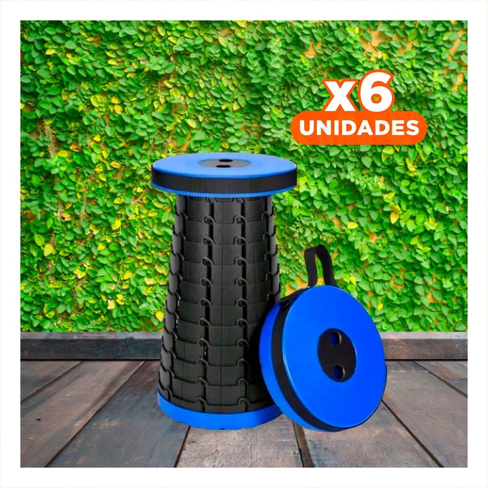 Pack6 Silla funcional 3 seguros portatil tapa azul centro negro para oficina Y+Regalo Sticker