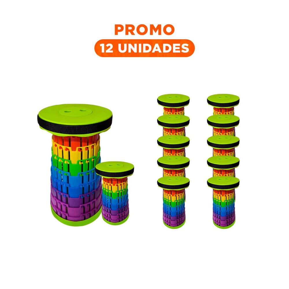 Pack12 Taburete Liviano con Tres Seguros Plegable para Actividades Cotidianas Y+Regalo Sticker