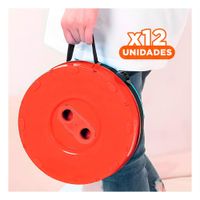 Pack12 Banqueta Plegable Facil de Guardar con 3 Seguros Rojo Multicolor Y+Papel Regalo
