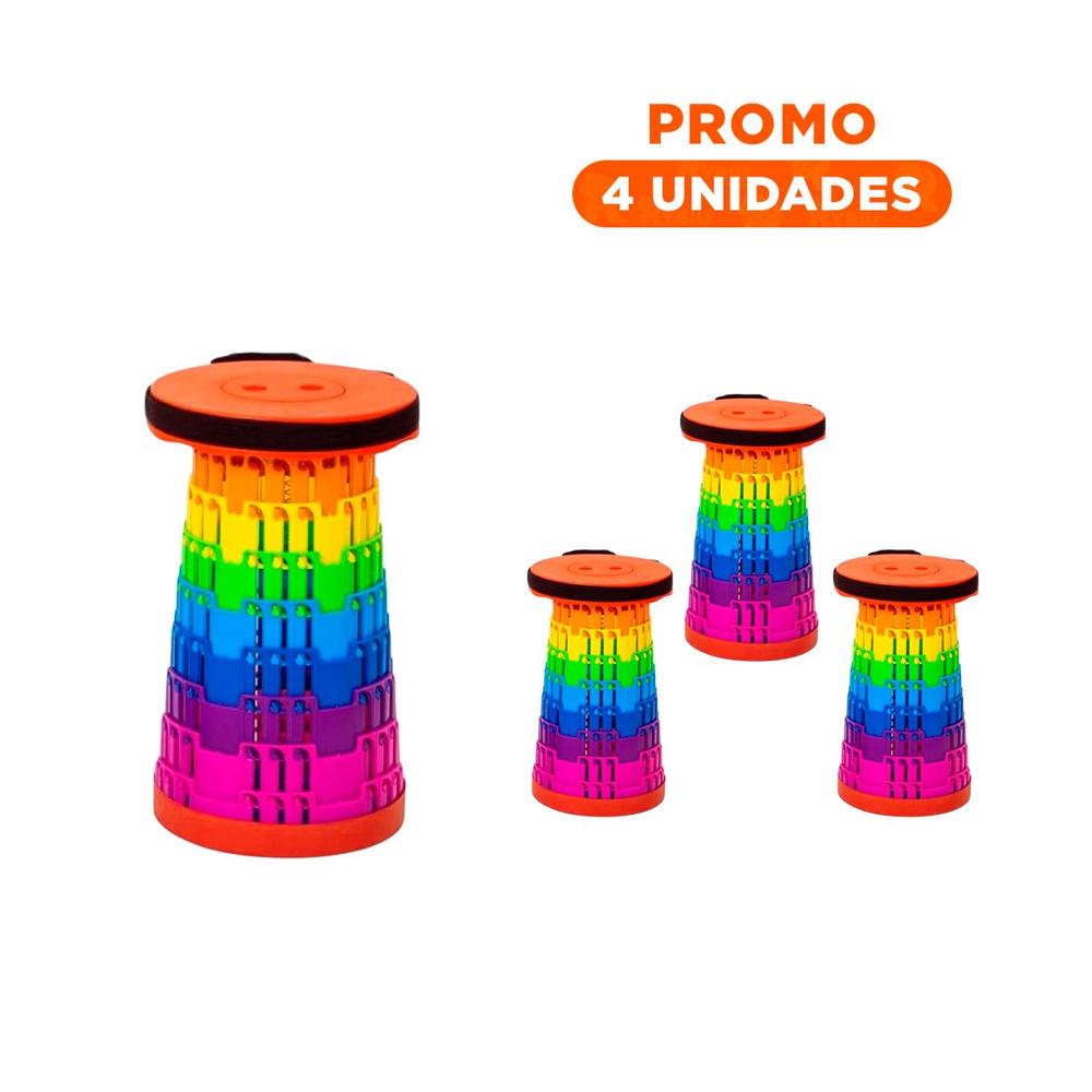 Pack4 Taburete Practico con Sistema Plegable y Seguros para Casa Y+Regalo Sticker