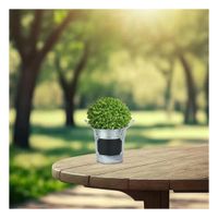 Jarron Cubo de Metal con Doble Agarradera y Cuadro para Nota de Terraza Y+Papel Regalo