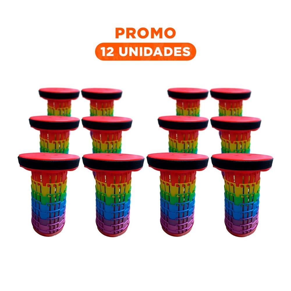 Pack12 Banqueta Plegable para Uso Continuo con 3 Seguros Rojo Multicolor Y+Regalo Sticker