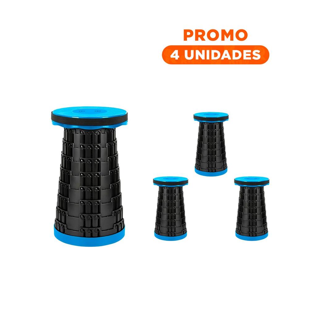 Pack4 Banco Resistente Plegable con Tres Seguros para Reuniones Sociales Y+Regalo Sticker