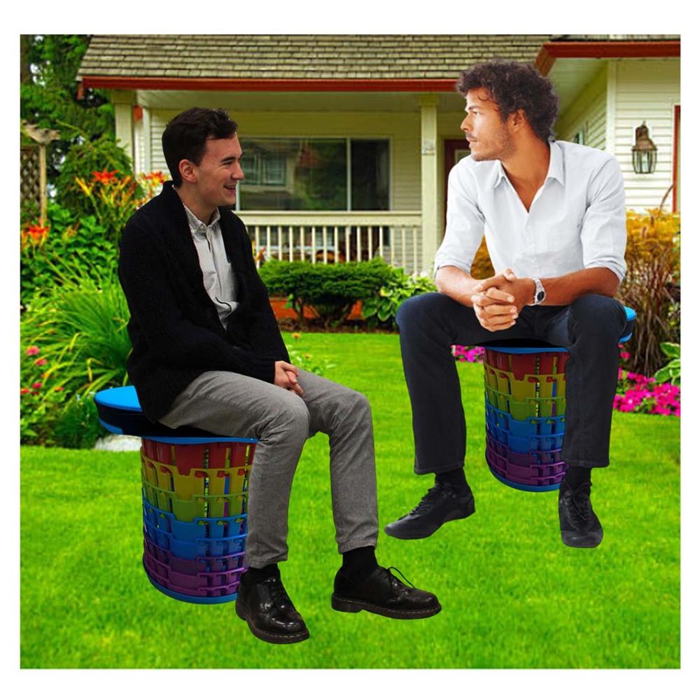 Taburete Plegable Firme para Interior y Exterior Azul Multicolor Y+Regalo Sticker