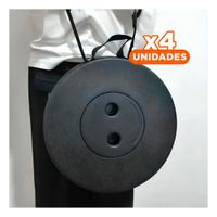 Pack4 Taburete moderno plegable 3 seguros portatiles tapa negro centro negro