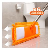 Pack6 Toalla Rectangular de Microfibra Naranja Practico Limpieza General Y+Papel Regalo