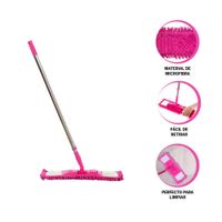 Mopa Rectangular de Microfibra Fucsia de Secado Rapido Uso Diario Y+Ligas Regalo