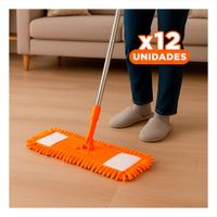 Pack12 Tela Rectangular de Microfibra Naranja Suave y Resistente para Pisos Y+Papel Regalo