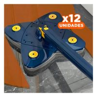 Pack12 Mopa triangular 360 con sistema autoexprimidor 4 esquinas azul facil de usar