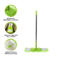Mopa Rectangular de Microfibra Verde de Secado Rapido Uso Diario Y+Ligas Regalo