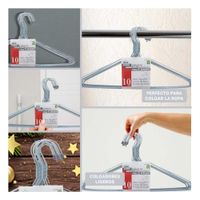 Colgador Plomo de Alambre con 10 Piezas 21x40cm para Ropa Cotidiana