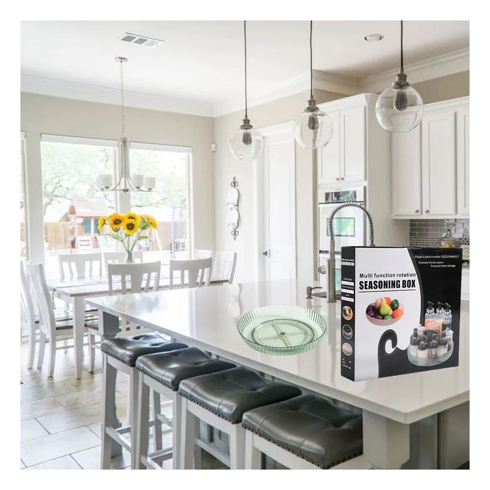 Organizador Para Especias Plastico 30.5x6x30.5cm Ahorra Espacio Verde Y+Papel Regalo