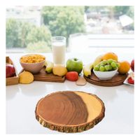 Base Decorativa Circular de Madera para Decoracion de Hogar y Casa con Estilo Y+Post It