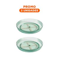 Pack2 Soportador Para Especias Plastico 30.5x6x30.5cm Diseno Funcional Verde