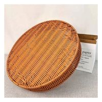 Plato Organizador Tejido Circular 35cm Marron para Espacios del Hogar Actual Y+Papel Regalo