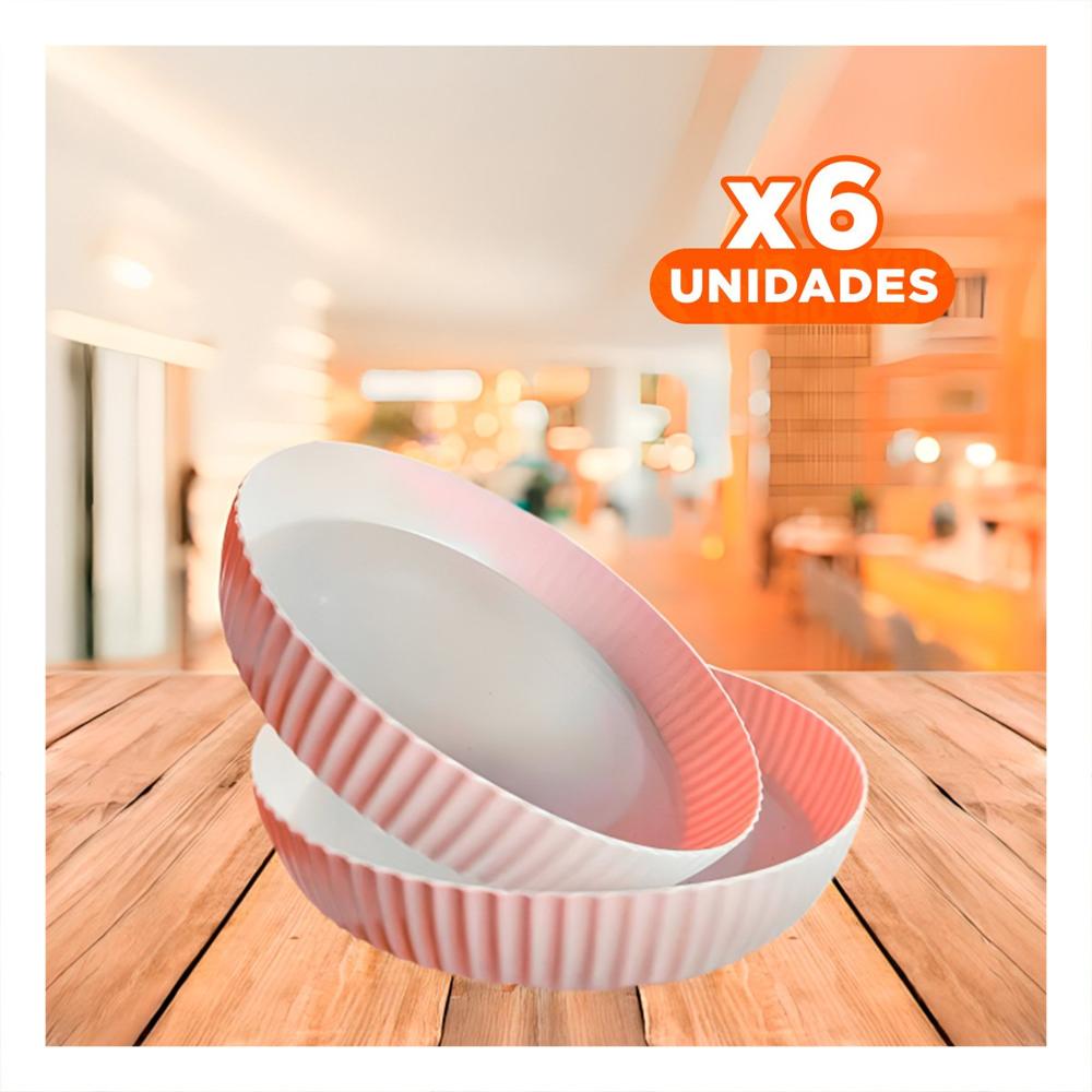 Pack6 Bandeja Para Especias Plastico 30.5x6x30.5cm Organizador Rosado Y+Regalo Sticker