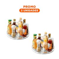 Pack2 Contenedor Giratorio Multiuso 29x3.5cm para Cocina Transparente