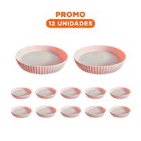 Pack12 Bandeja Para Especias Plastico 30.5x6x30.5cm Uso Diario Rosado Y+Regalo Sticker