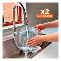 Pack2 Contenedor Giratorio Practico 29x3.5cm para Cocina Transparente Y+Regalo Sticker