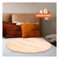 Pack6 Elemento Estetico Circular de Madera con Patitas para Decoracion de Hogar Y+Papel Regalo