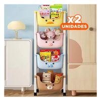Pack2 Contenedor Kawaii 4 Niveles Estilo Tierno y Funcional 4 Personajes Y+Papel Regalo