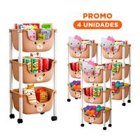 Pack4 Estructura Kawaii 3 Niveles Estilo Tierno y Funcional Marron Osito Y+Regalo Sticker