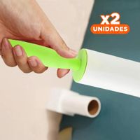 Pack2 Herramienta Quita Pelusa en Rodillo Practico para Limpieza Verde Nuevo Y+Regalo Sticker