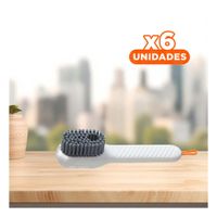Pack6 Escobilla Dispensadora Multifuncional para Limpieza de Cocina Blanco Y+Regalo Sticker
