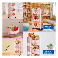 Modulo Kawaii 3 Niveles Diseno Chancho Practico para Espacios en Hogar Rosado
