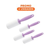 Pack4 Sistema Quita Pelusa en Rodillo Manual para Prendas Lila Plus Y+Regalo Sticker