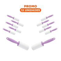 Pack12 Rodillo de Limpieza Portatil para Quita Pelusa en Hogar Lila Extra Y+Regalo Sticker