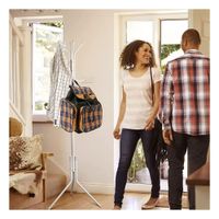 Perchero Multiuso 175x45cm para Colgar Ropa Diario Blanco Practico Y+Regalo Sticker