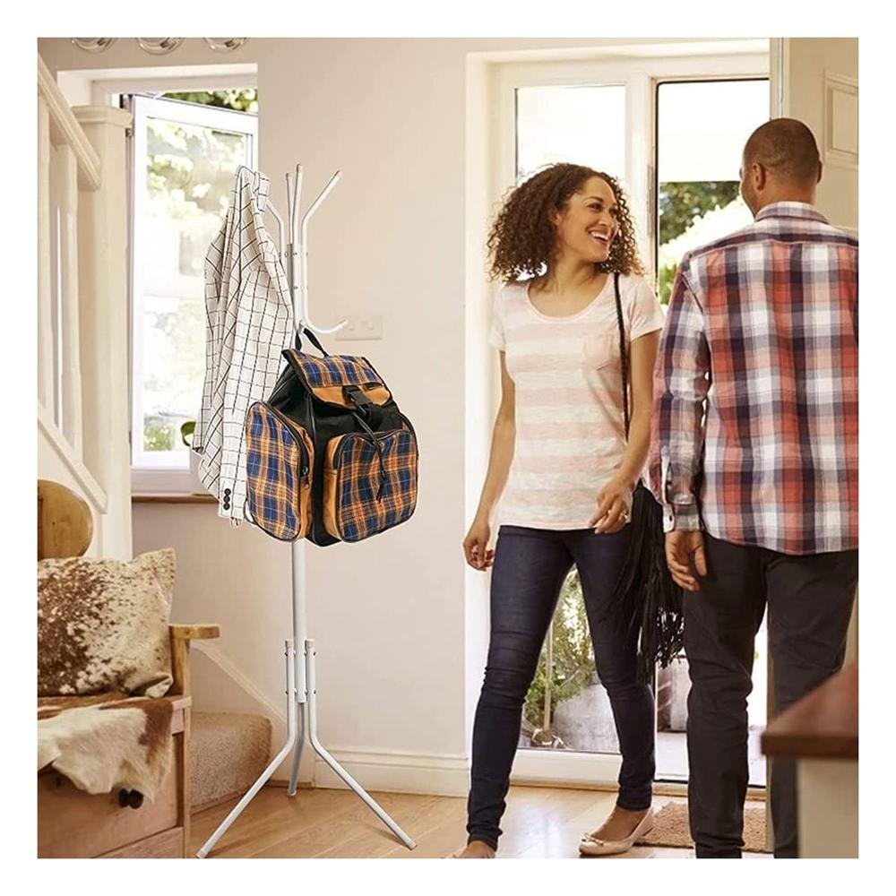 Perchero Multiuso 175x45cm para Colgar Ropa Diario Blanco Practico Y+Regalo Sticker