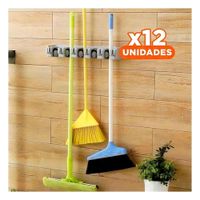 Pack12 Gancho de Limpieza para Escobas con 5 Espacios para Orden Hogar
