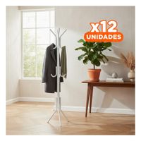 Pack12 Soporte Colgante Multiuso 175x45cm para Ordenar Prendas en Casa Blanco