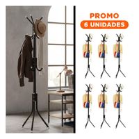 Pack6 Estructura Multiuso 175x45cm para Mantener Orden en Espacios Negro