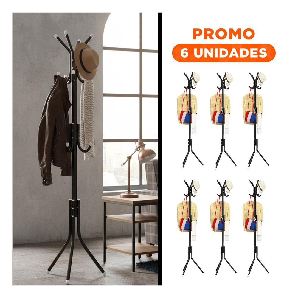 Pack6 Estructura Multiuso 175x45cm para Mantener Orden en Espacios Negro