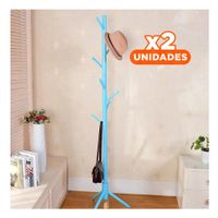 Pack2 Perchero Multiuso 175x45cm para Ordenar Prendas en Casa Celeste Y+Papel Regalo