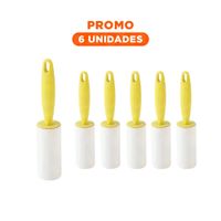Pack6 Sistema Quita Pelusa en Rodillo Portatil para Hogar Amarillo Pro