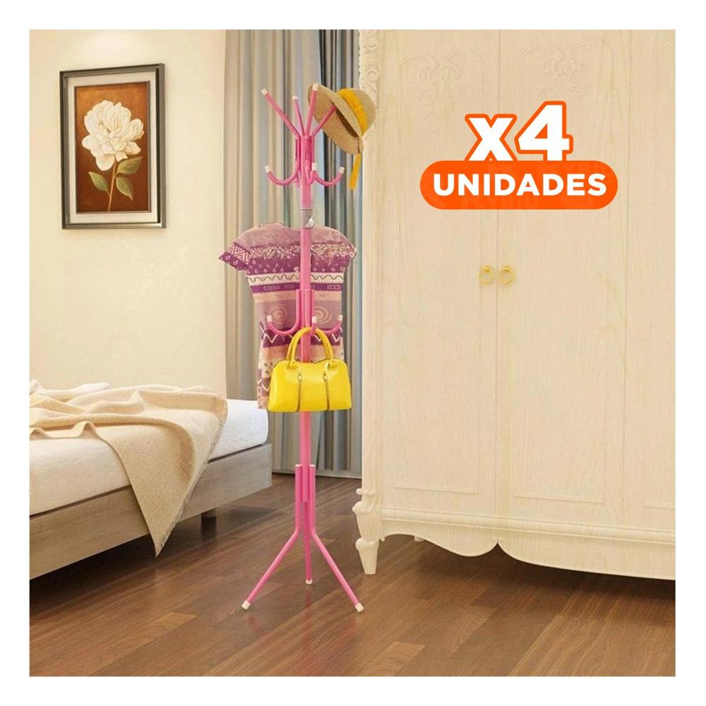 Pack4 Rack de Pie Rosado 175x45 cm con Estructura de Metal Duradero Y+Papel Regalo