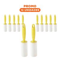 Pack12 Rodillo de Limpieza Portatil para Quita Pelusa en Hogar Amarillo Extra Y+Regalo Sticker