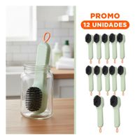 Pack12 Escobilla Dispensadora Multifuncional Resistente para Limpieza Verde Y+Regalo Sticker