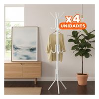 Pack4 Base Colgante Multiuso 175x45cm para Organizar Ropa en Hogar Blanco