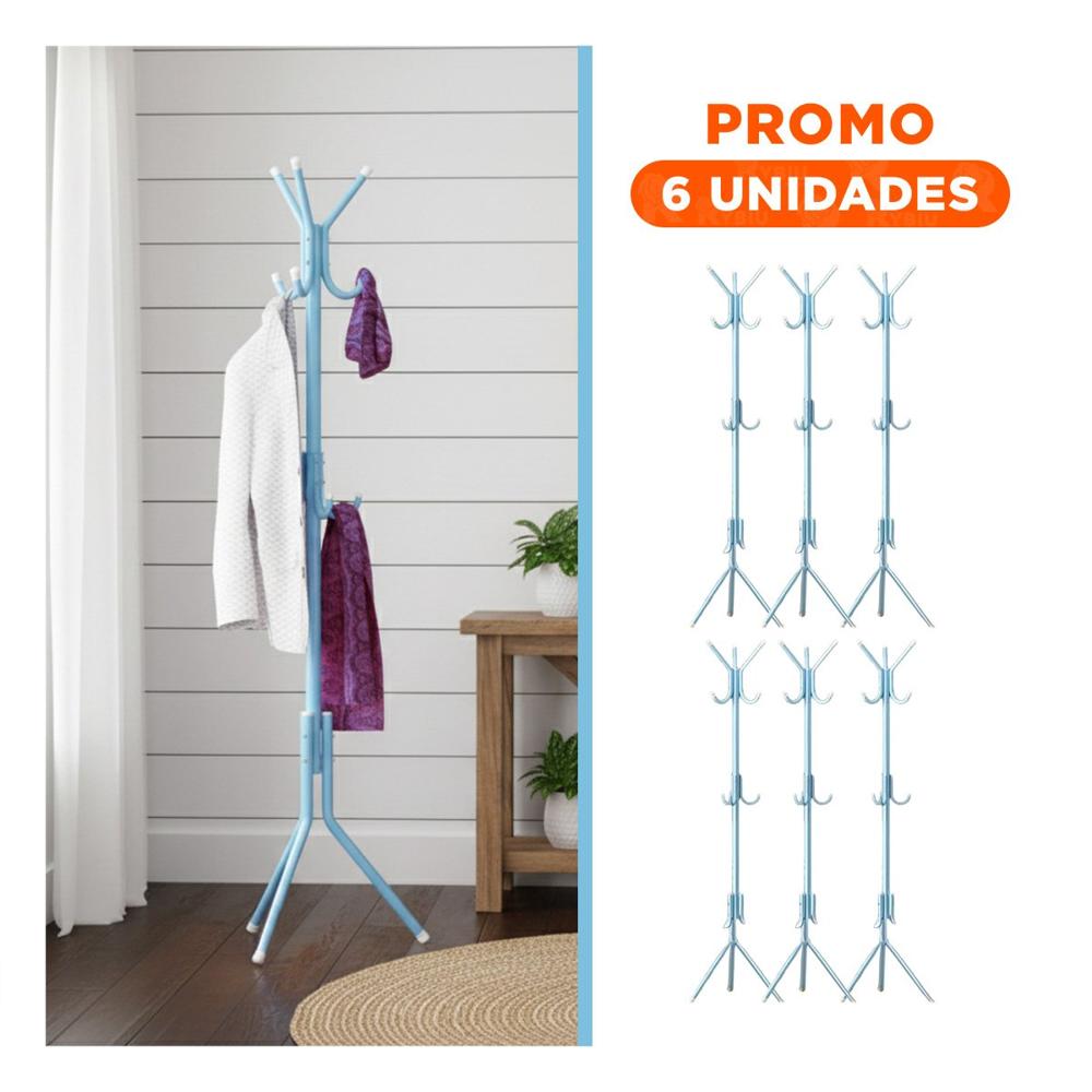 Pack6 Base Colgante Multiuso 175x45cm para Mantener Orden en Espacios Celeste