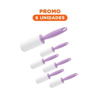 Pack6 Sistema Quita Pelusa en Rodillo Portatil para Hogar Lila Pro