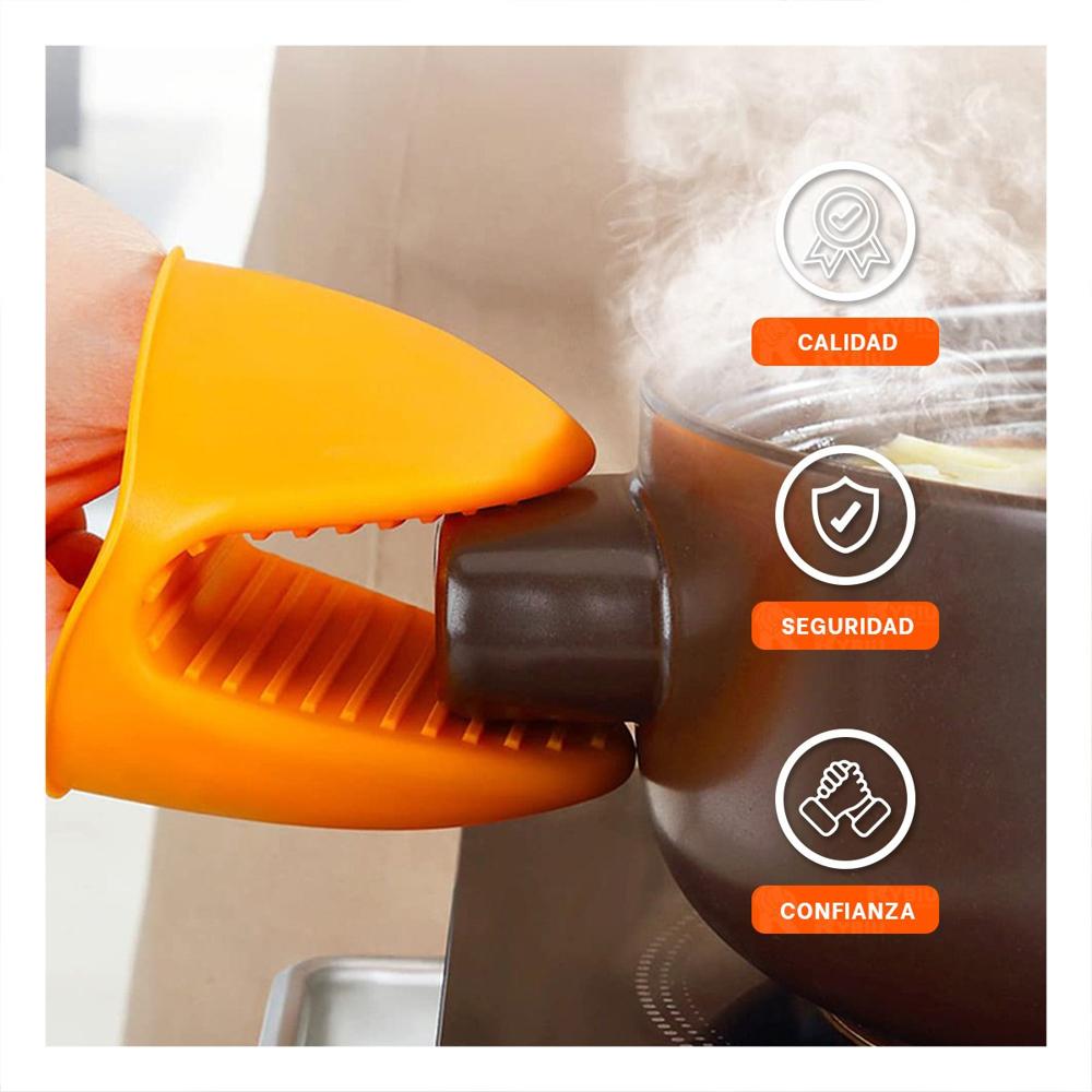 Cubiertos Manos de Silicona Naranja para Cocina y Hogar 7,3x9,5cm Y+Papel Regalo